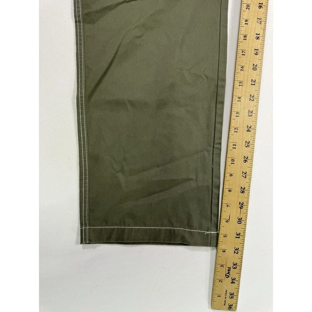 True Religion Men Cargo Pants 34x32 Green Kalamata Utility Workwear Straight NWT